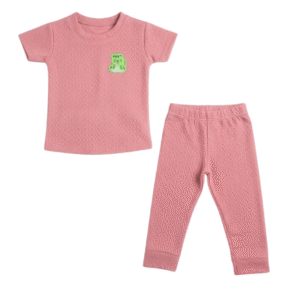 kids' two piece textured jaccard set.